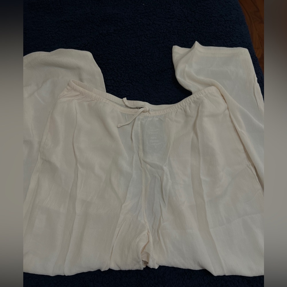 H&M Off-White Sheer Pants